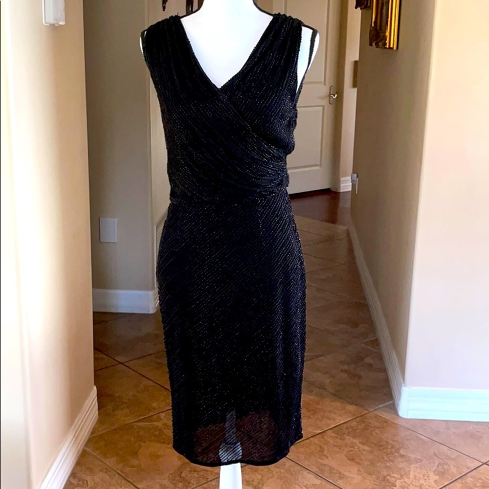Laundry by Shelli Segal black beaded dress